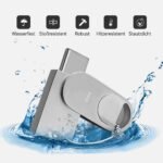 USB Stick 64GB / USB C & USB 2.0 / 2-in-1 OTG Speicherstick / Mini Metall Memory Stick / Schlüsselanhänger / Silber – Bild 5