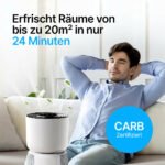 Luftreiniger mit 6-Stufen-HEPA-Filterung / Leiser Betrieb / Intelligenter Auto-Modus / Ozonfreie Luftqualität / 360° Luftzirkulation / Anpassbarer Timer / Filteraustausch-Erinnerung – Bild 2