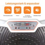 Vibrationsplatte mit 12 Programmen und 99 Intensitätsstufen für effizientes Training / Fitnessplatte inkl. Fernbedienung und 2 Widerstandsbändern / Fett verlieren und Fitnesstraining von Zuhause mit Vibrationsgerät – Bild 2