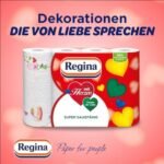 Regina mit Herzen Haushaltstücher - 32 Rollen-Packung (8 x 4 Einzelpackungen), 43 Blatt 3-Lagig, Super Saugfähig, Dick, Beständig, FSC Papier – Bild 3