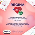 Regina mit Herzen Haushaltstücher - 32 Rollen-Packung (8 x 4 Einzelpackungen), 43 Blatt 3-Lagig, Super Saugfähig, Dick, Beständig, FSC Papier – Bild 4