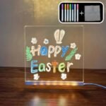 【Christmas Gift】Rewritable Acrylic Message Board, 1/8 Counts USB Powered Illuminated Dry Erase Board with Stand & Markers & Rags, Room Accessories, LED Display Board, School Supplies,Christmas gifts – Bild 3
