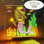 【Christmas Gift】Rewritable Acrylic Message Board, 1/8 Counts USB Powered Illuminated Dry Erase Board with Stand & Markers & Rags, Room Accessories, LED Display Board, School Supplies,Christmas gifts – Bild 10